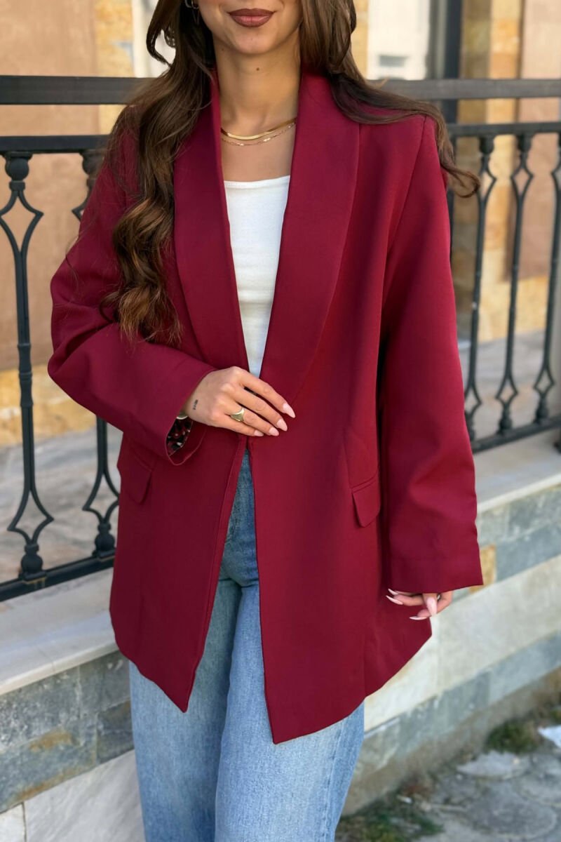ONE COLOR SIMPLE WOMAN JACKET BURGUNDY/VISHNJE - 2