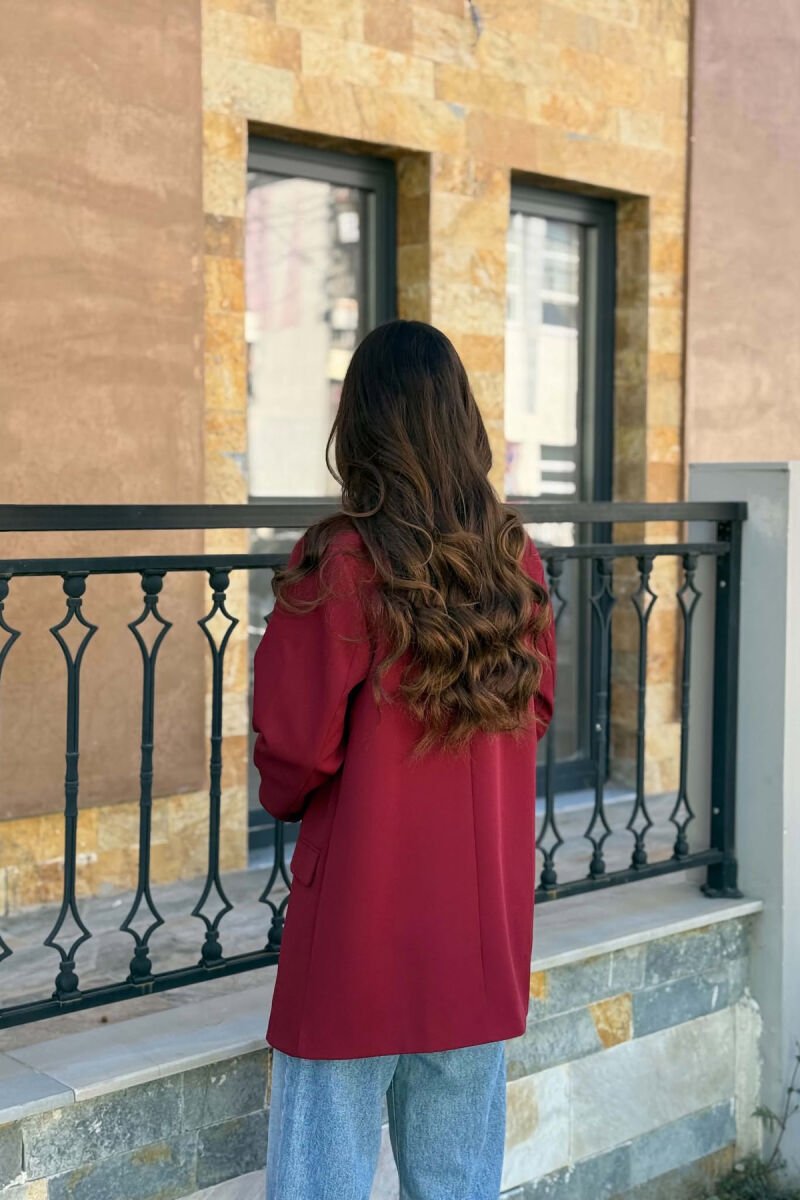 ONE COLOR SIMPLE WOMAN JACKET BURGUNDY/VISHNJE - 3