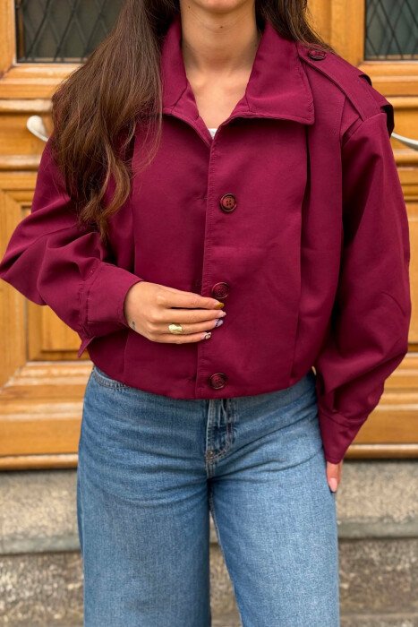 ONE COLOR SIMPLE WOMAN JACKET BURGUNDY/VISHNJE - 3