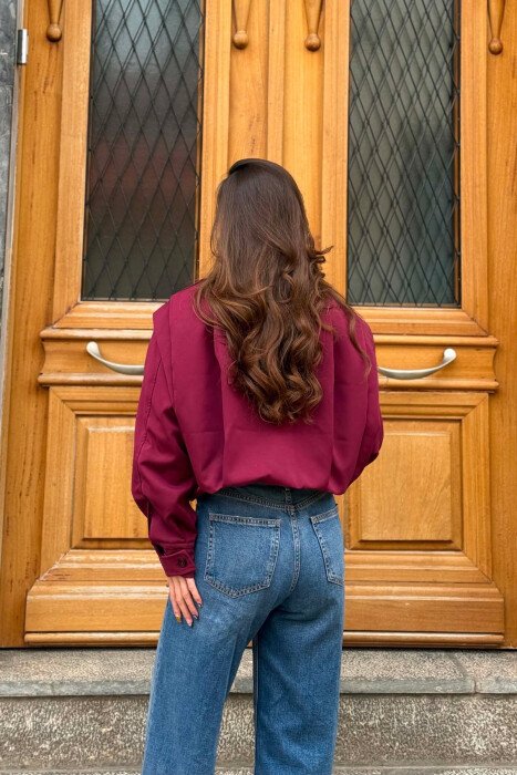 ONE COLOR SIMPLE WOMAN JACKET BURGUNDY/VISHNJE - 4