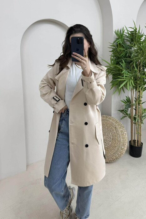ONE COLOR SIMPLE WOMAN JACKET CREAM/KREM 