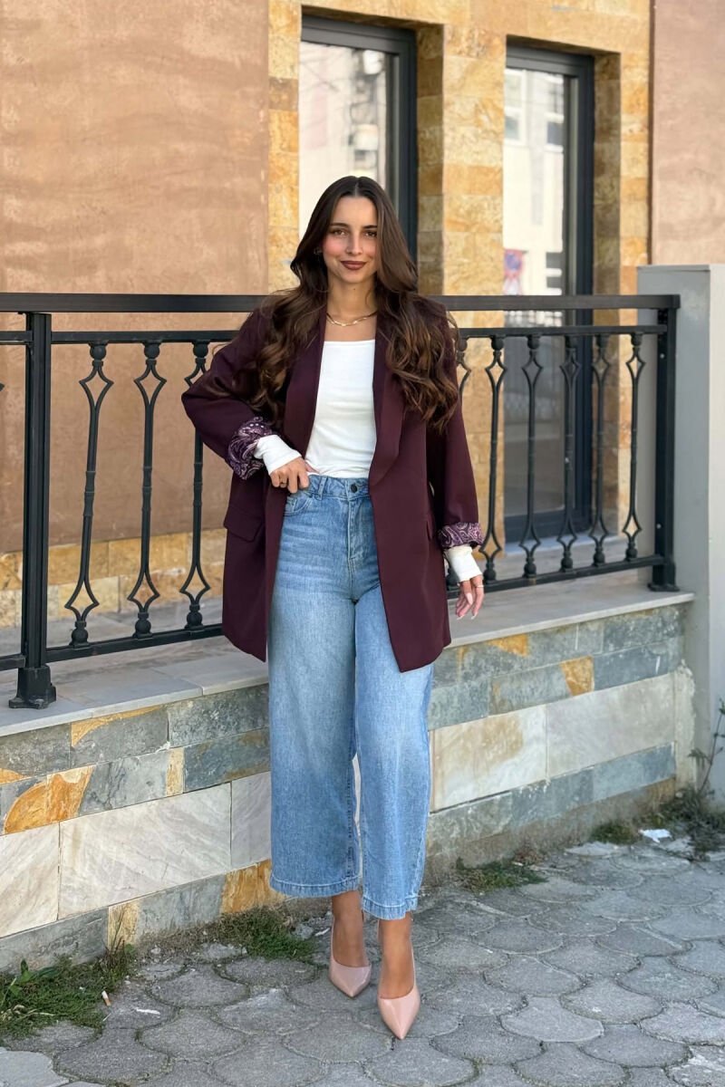 ONE COLOR SIMPLE WOMAN JACKET DARK BURGUNDY/VISHNJE E ERRET - 2