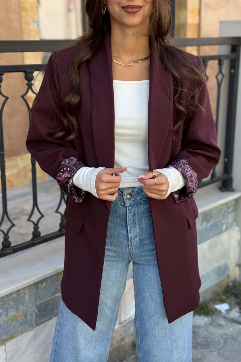 ONE COLOR SIMPLE WOMAN JACKET DARK BURGUNDY/VISHNJE E ERRET - 5