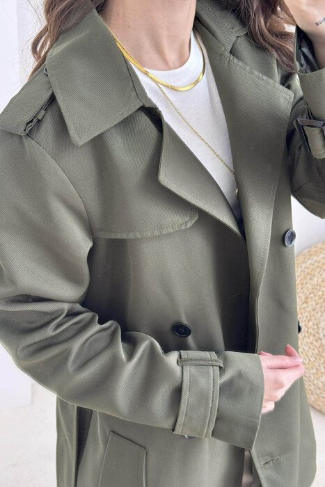 ONE COLOR SIMPLE WOMAN JACKET DARK GREEN/JEE - 3