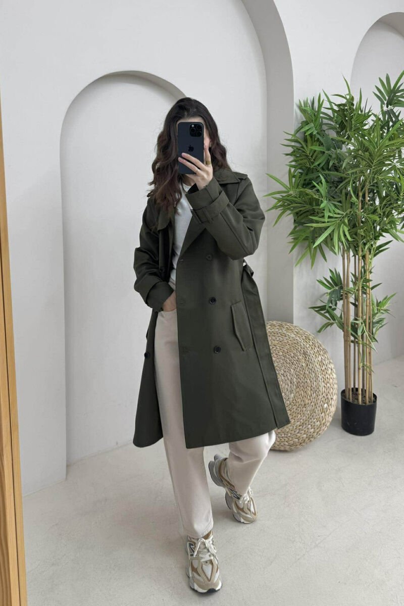 ONE COLOR SIMPLE WOMAN JACKET DARK GREEN/JEE - 4