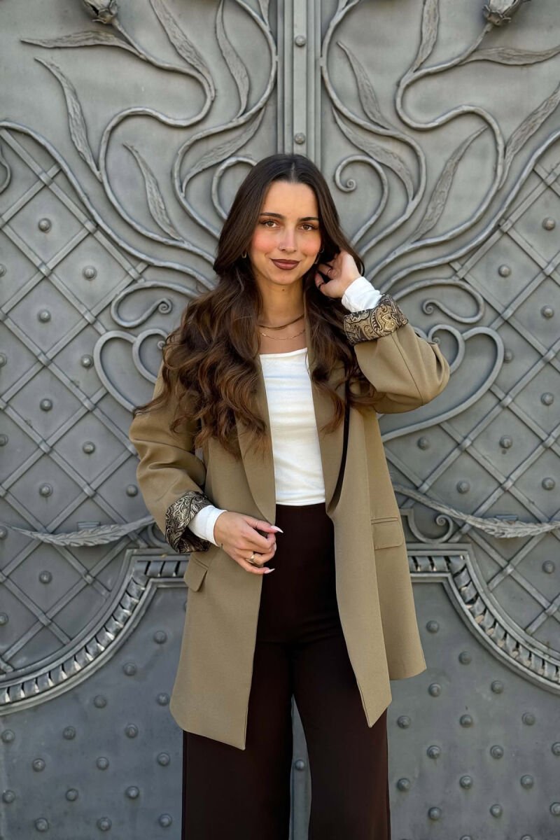 ONE COLOR SIMPLE WOMAN JACKET OLIVE/ULLI - 1