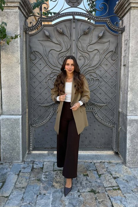 ONE COLOR SIMPLE WOMAN JACKET OLIVE/ULLI - 2