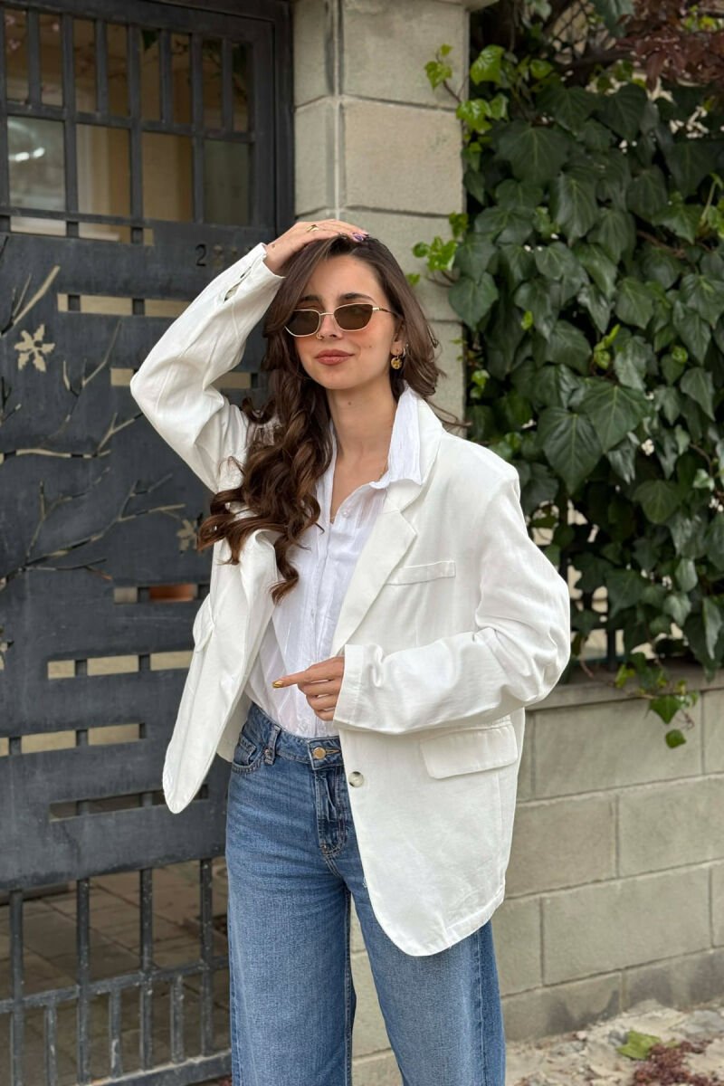 ONE COLOR SIMPLE WOMAN JACKET WHITE-E BARDHE - 1