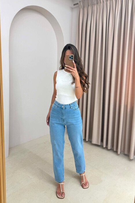 ONE COLOR SIMPLE WOMAN JEANS BABY BLUE/BLU BY - 2