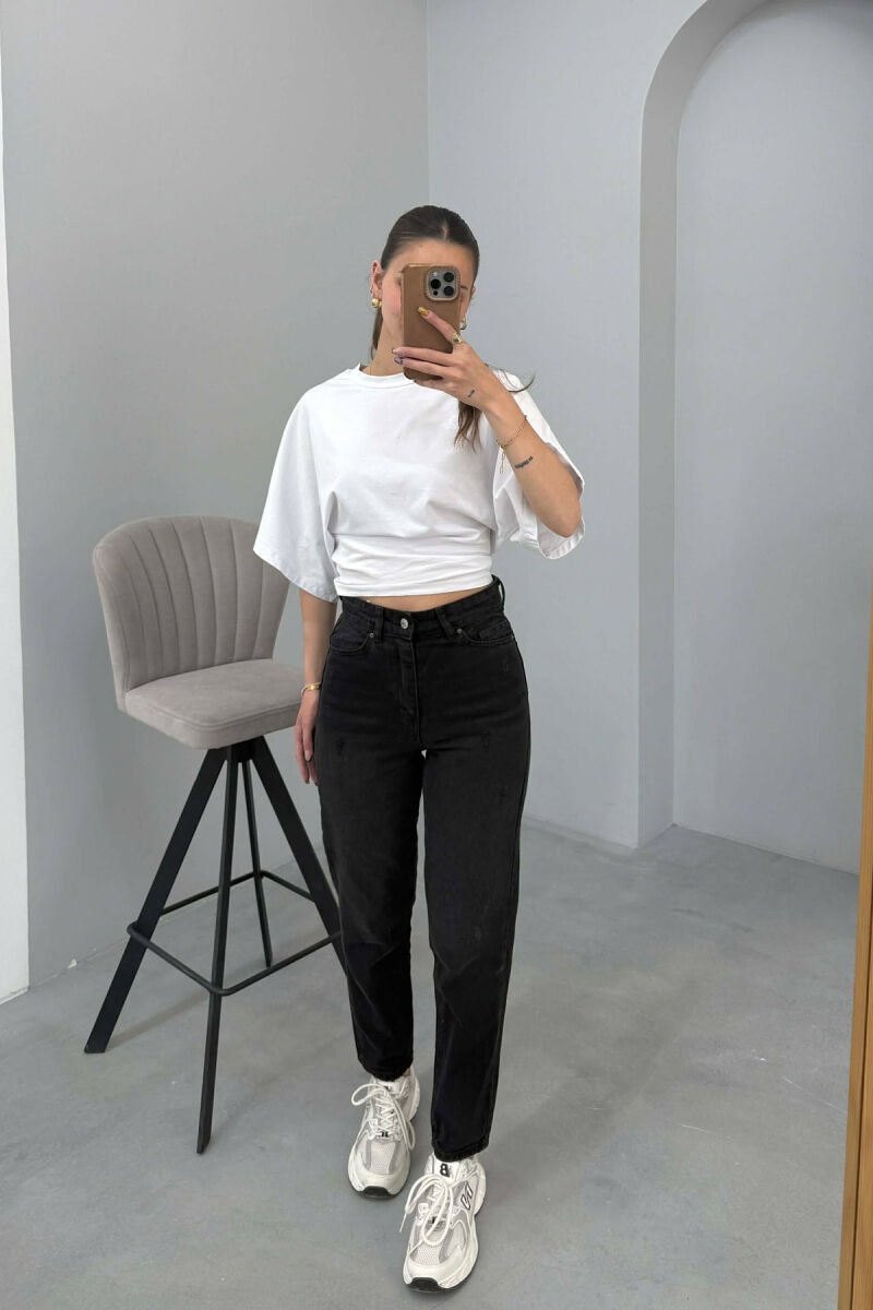 ONE COLOR SIMPLE WOMAN JEANS BLACK/ E ZEZE - 4