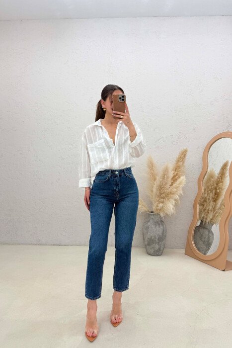 ONE COLOR SIMPLE WOMAN JEANS BLUE/BLU - 1