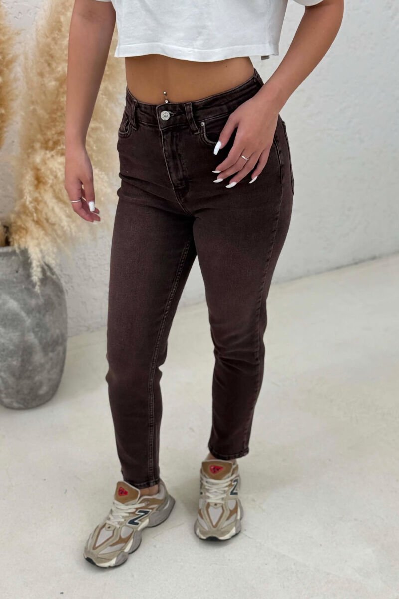 ONE COLOR SIMPLE WOMAN JEANS BROWN/KAFE - 8