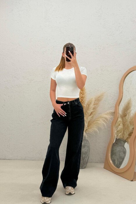 ONE COLOR SIMPLE WOMAN JEANS DARK BLUE/BEE - 1