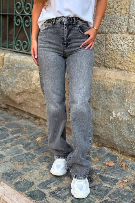 ONE COLOR SIMPLE WOMAN JEANS DARK GREY/GEE - 5