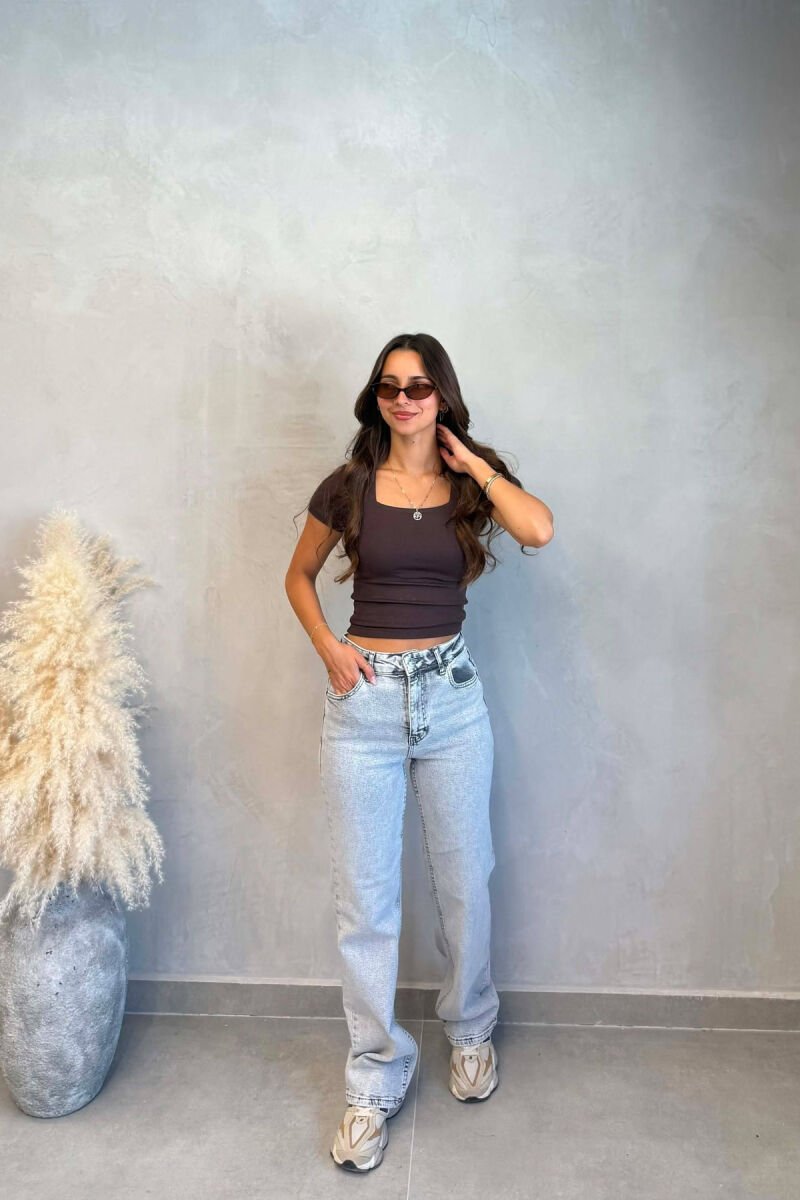 ONE COLOR SIMPLE WOMAN JEANS LIGHT GREY/GZ - 1
