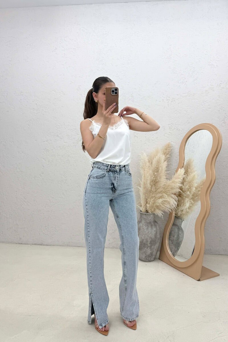 ONE COLOR SIMPLE WOMAN JEANS LIGHTBLUE/BZ - 1