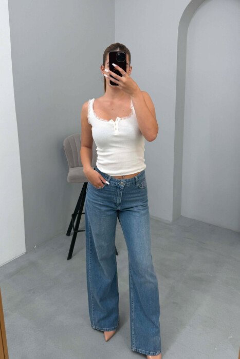 ONE COLOR SIMPLE WOMAN JEANS LIGHTBLUE/BZ - 3