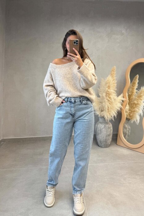 ONE COLOR SIMPLE WOMAN JEANS LIGHTBLUE/BZ 