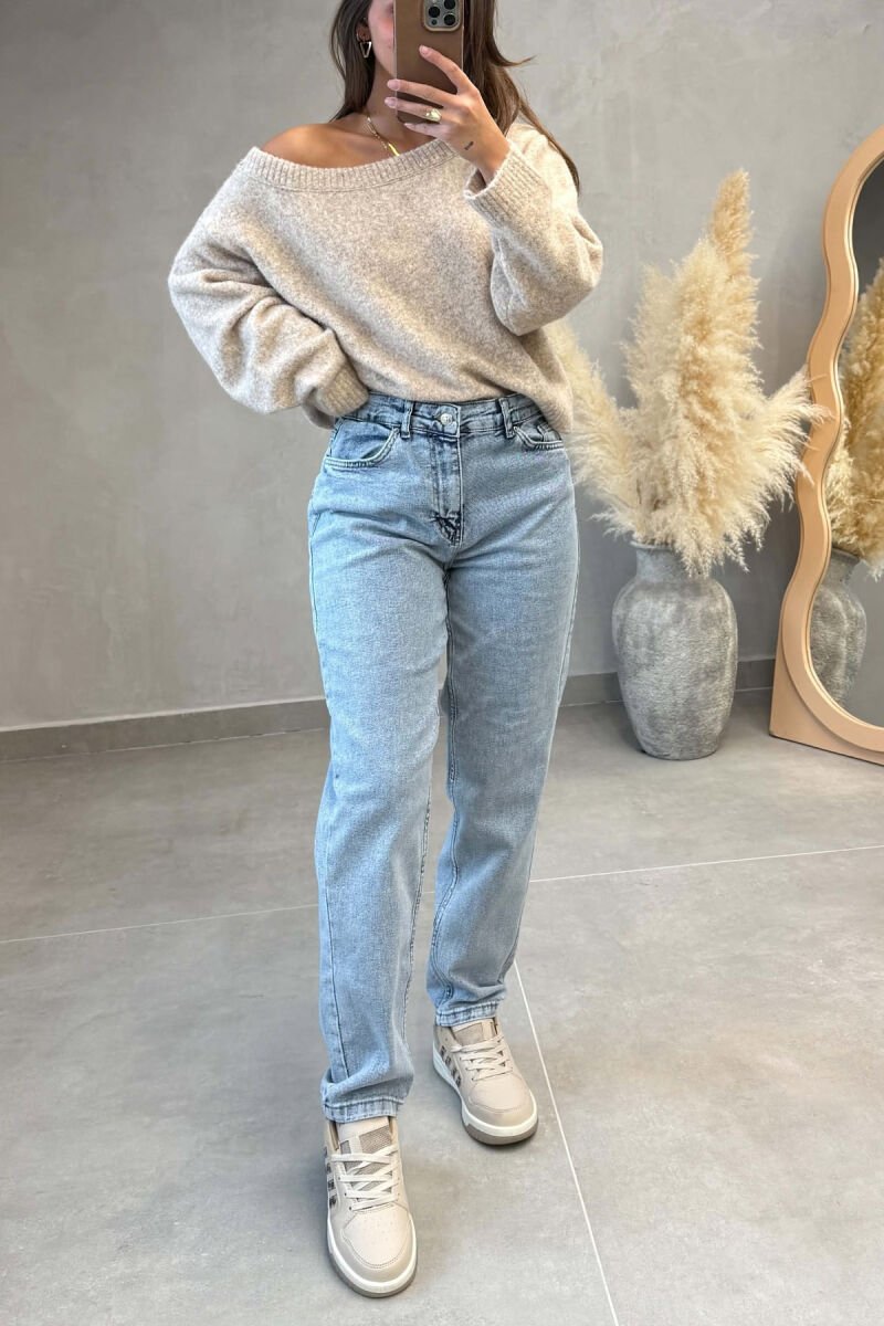ONE COLOR SIMPLE WOMAN JEANS LIGHTBLUE/BZ - 5