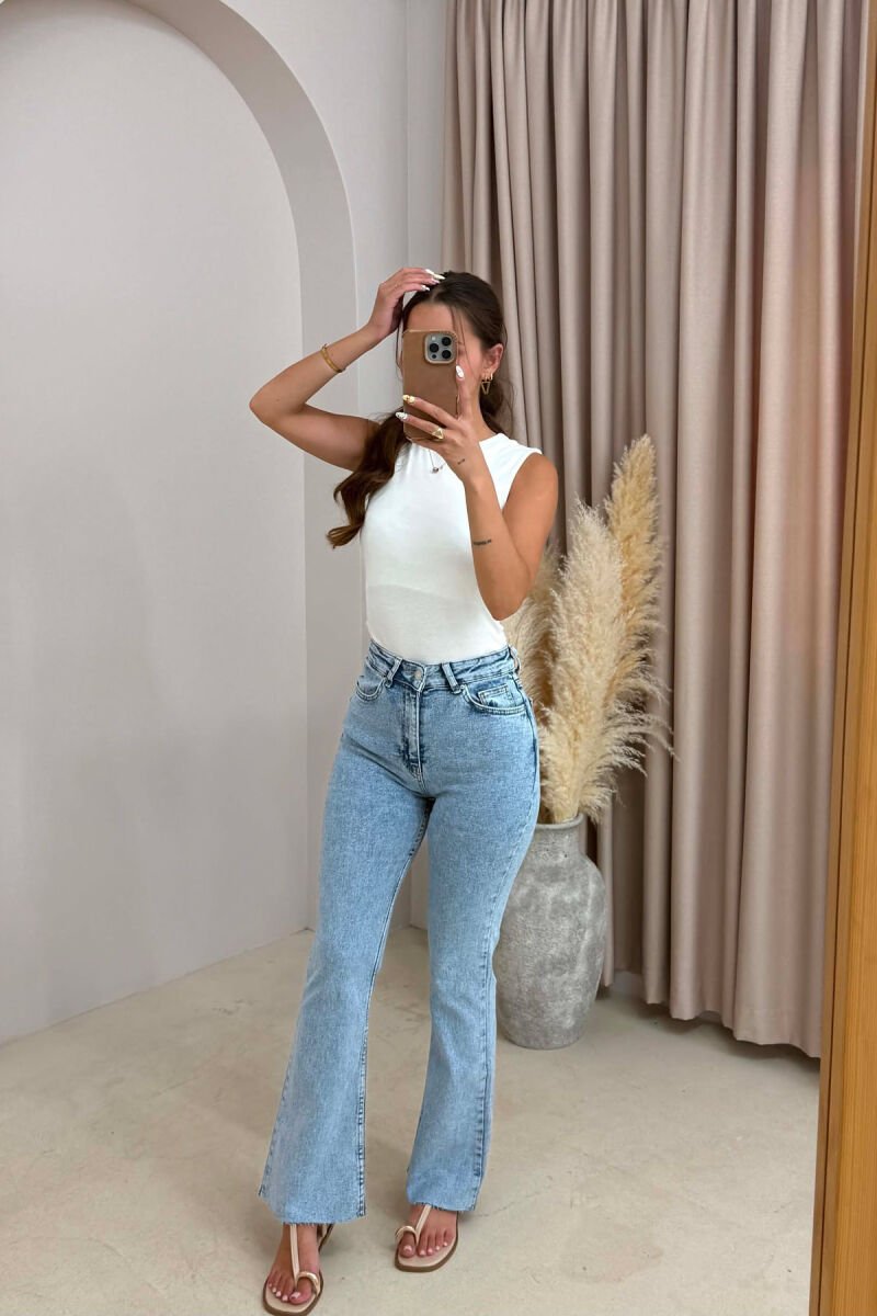 ONE COLOR SIMPLE WOMAN JEANS LIGHTBLUE/BZ - 1