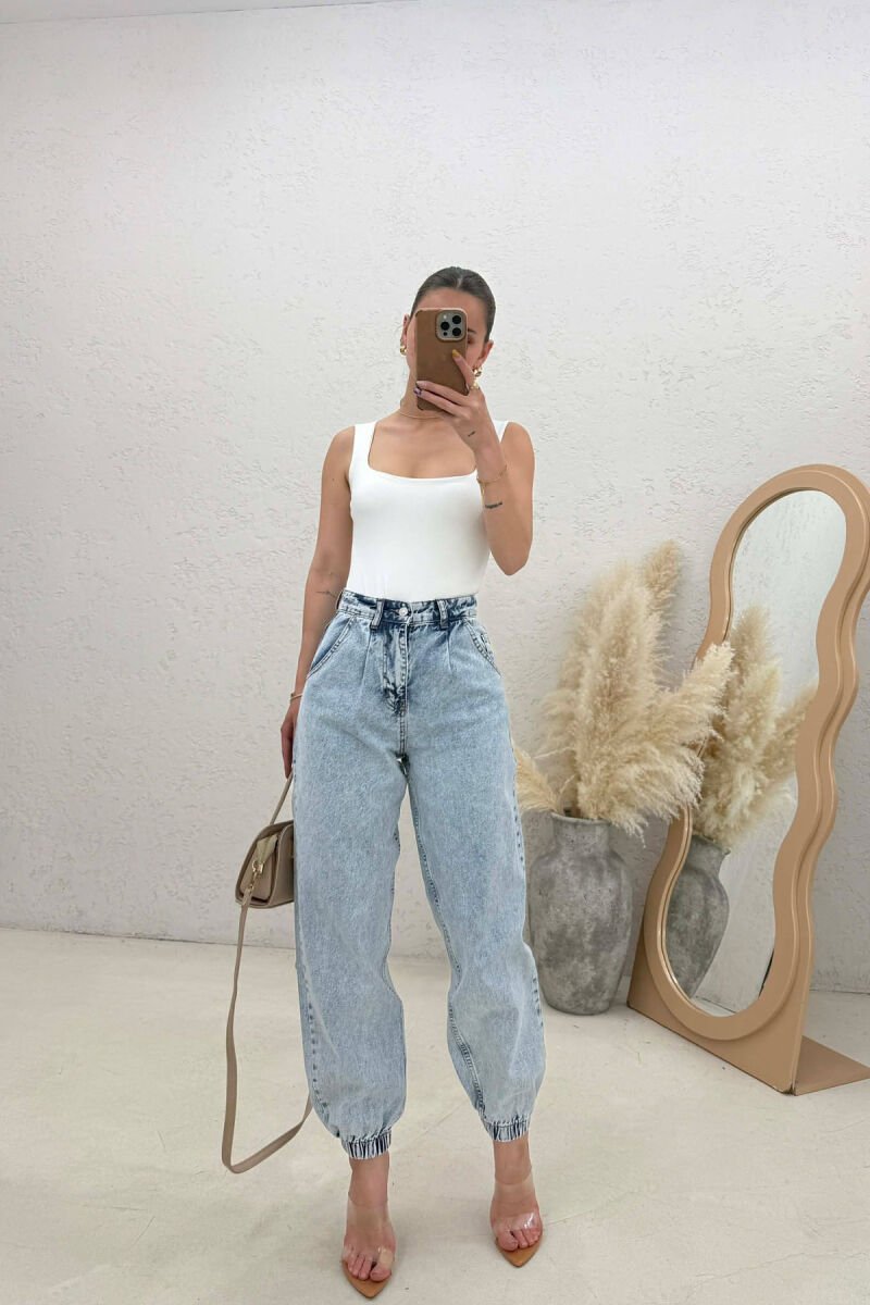 ONE COLOR SIMPLE WOMAN JEANS LIGHTBLUE/BZ - 1