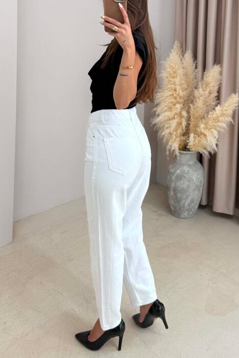 ONE COLOR SIMPLE WOMAN JEANS WHITE-E BARDHE - 2