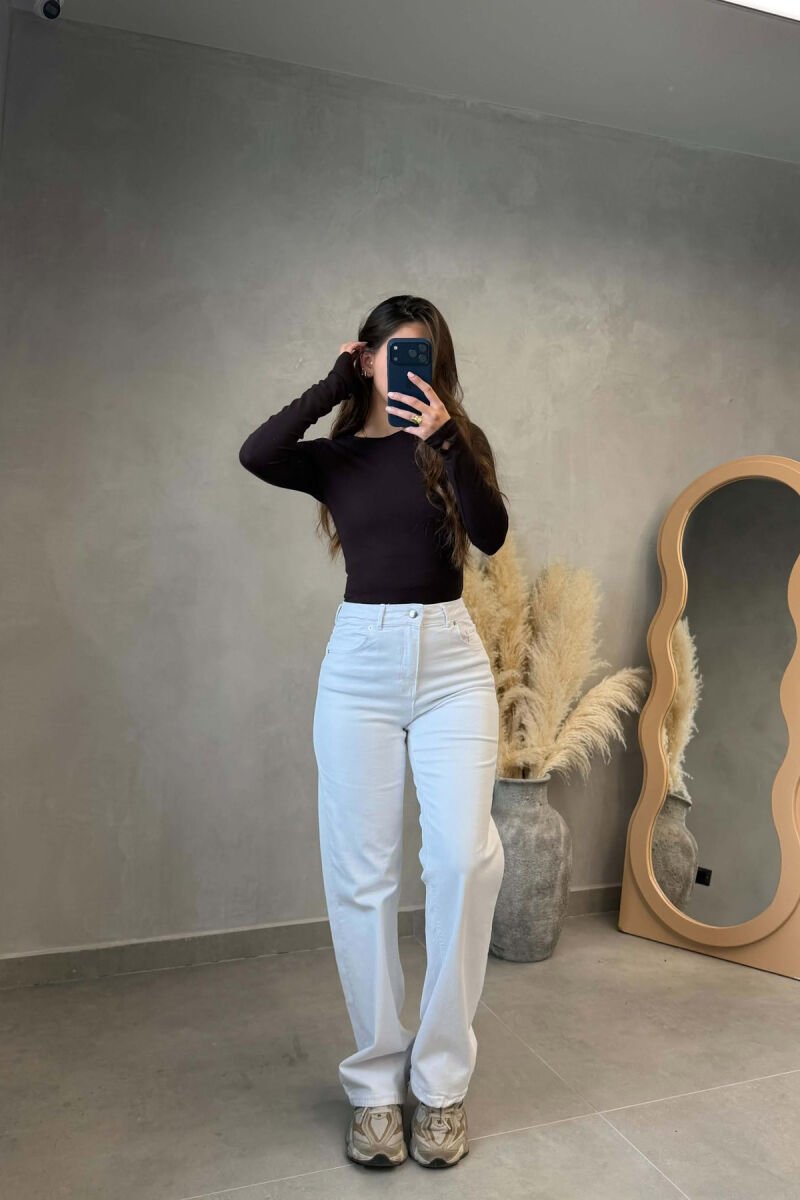 ONE COLOR SIMPLE WOMAN JEANS WHITE-E BARDHE - 1