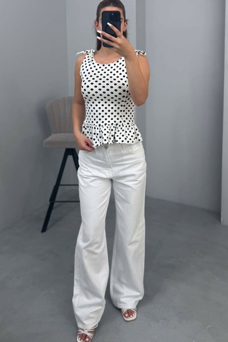 ONE COLOR SIMPLE WOMAN JEANS WHITE-E BARDHE - 1