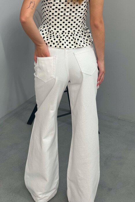 ONE COLOR SIMPLE WOMAN JEANS WHITE-E BARDHE - 3