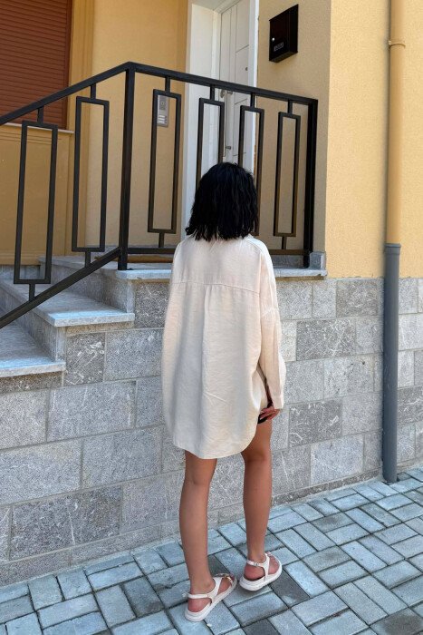 ONE COLOR SIMPLE WOMAN SHIRT BEIGE/BEZHE - 4