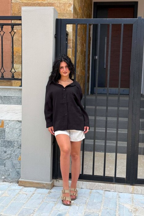 ONE COLOR SIMPLE WOMAN SHIRT BLACK/ E ZEZE 