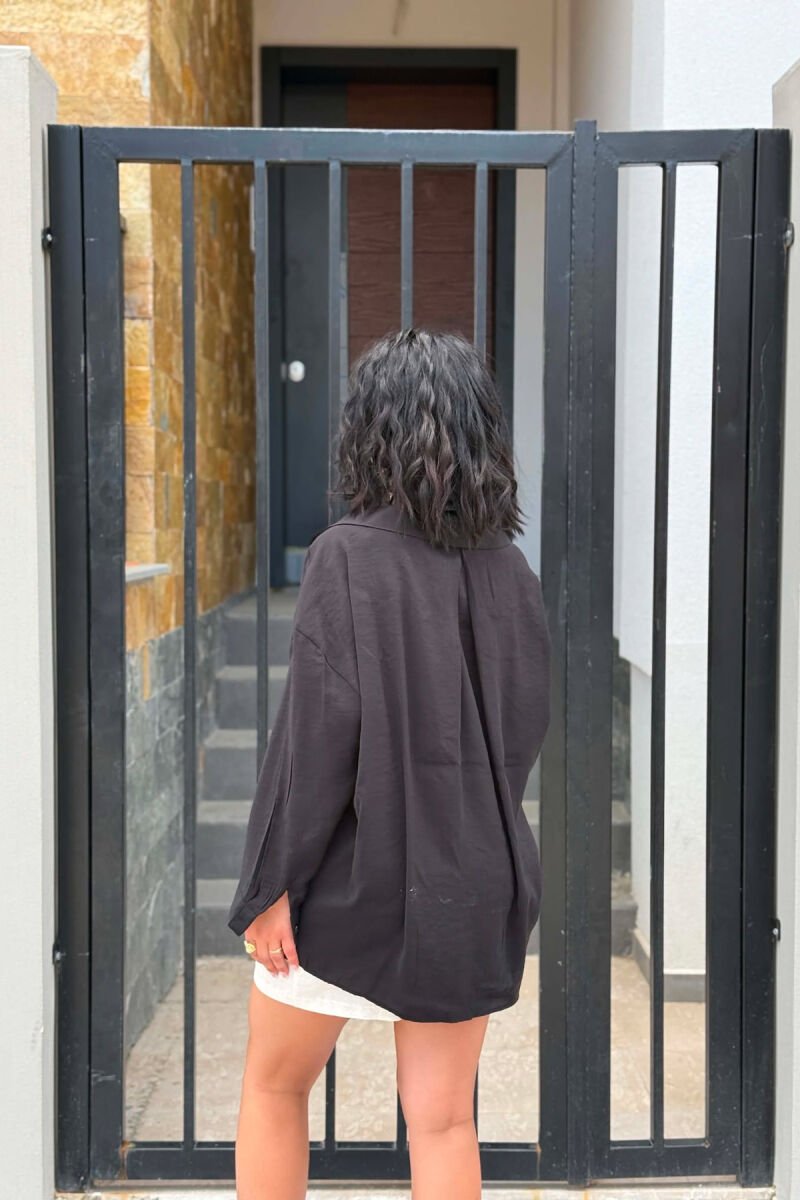 ONE COLOR SIMPLE WOMAN SHIRT BLACK/ E ZEZE - 6