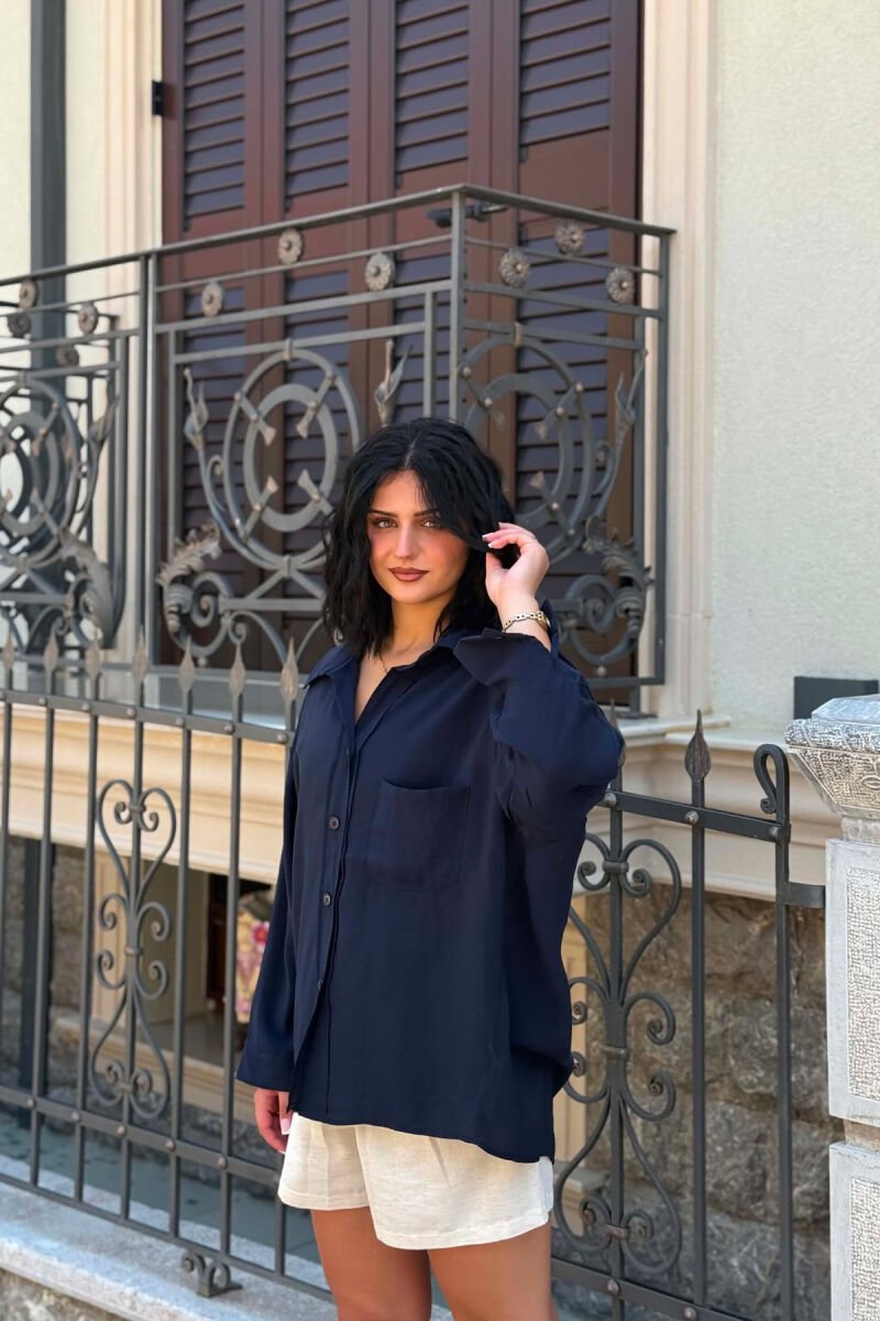 ONE COLOR SIMPLE WOMAN SHIRT BLUE/BLU - 3
