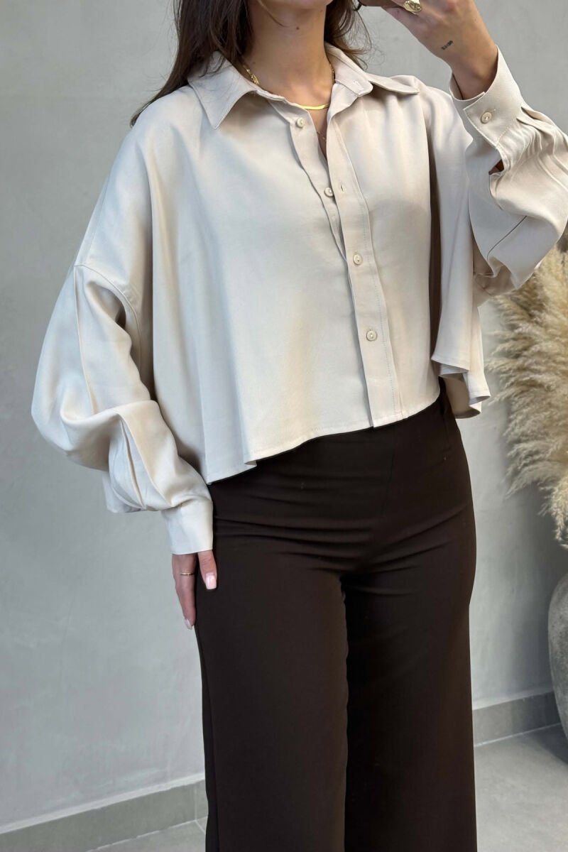 ONE COLOR SIMPLE WOMAN SHIRT CREAM/KREM - 3
