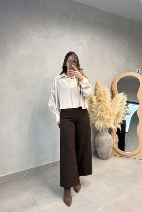 ONE COLOR SIMPLE WOMAN SHIRT CREAM/KREM - 4