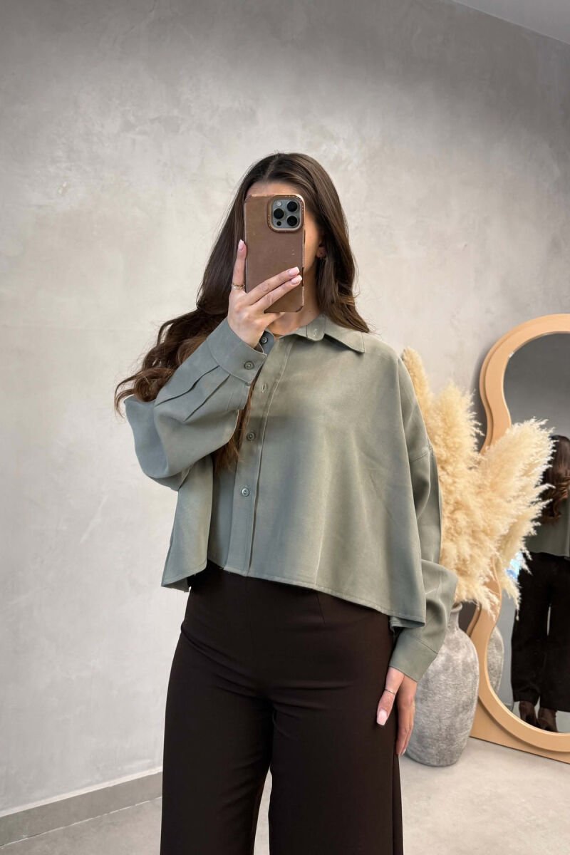 ONE COLOR SIMPLE WOMAN SHIRT GREEN/JESHILE - 1