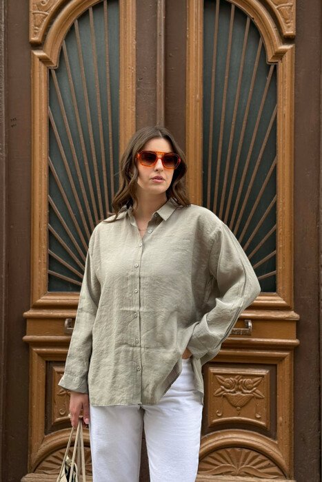 ONE COLOR SIMPLE WOMAN SHIRT GREY/GRI - 1