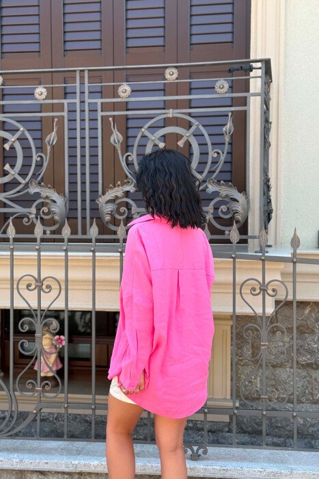 ONE COLOR SIMPLE WOMAN SHIRT PINK/ROZE - 3