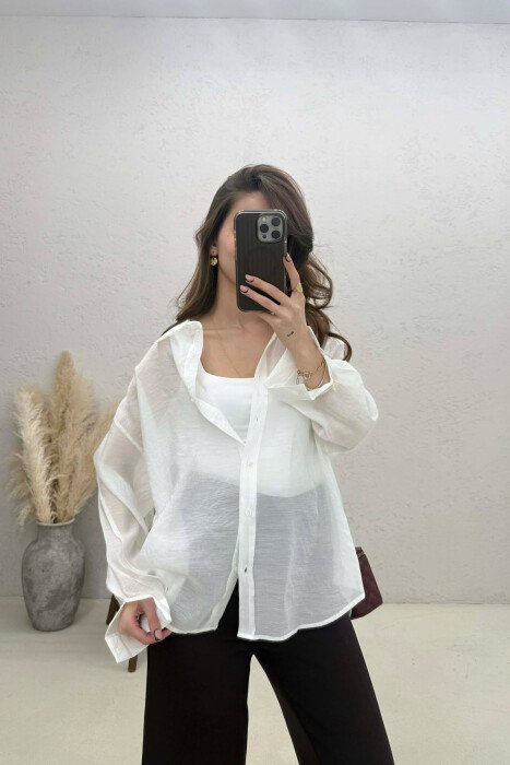 ONE COLOR SIMPLE WOMAN SHIRT WHITE-E BARDHE 