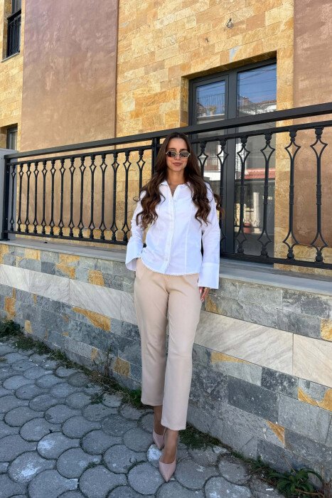 ONE COLOR SIMPLE WOMAN SHIRT WHITE-E BARDHE - 3