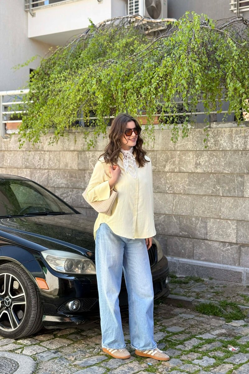 ONE COLOR SIMPLE WOMAN SHIRT YELLOW/E VERDHE - 5