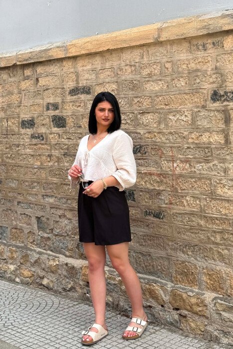 ONE COLOR SIMPLE WOMAN SHORTS BLACK/ E ZEZE - 3