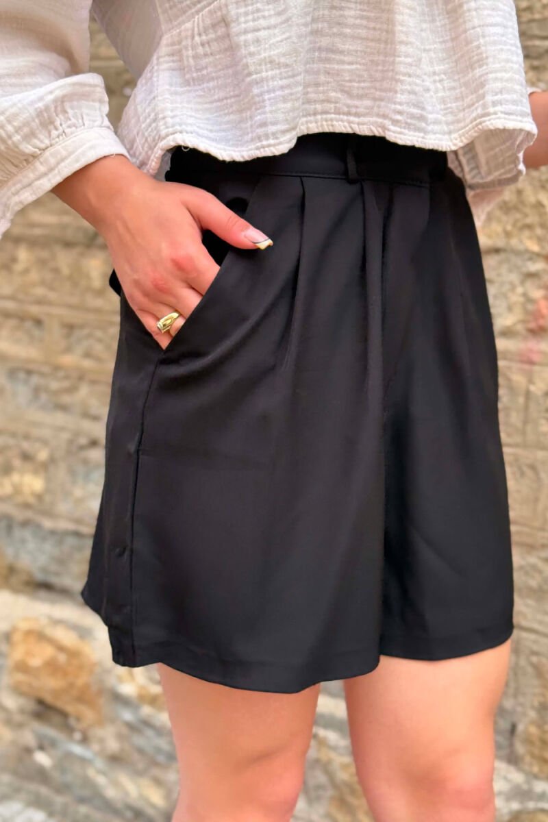 ONE COLOR SIMPLE WOMAN SHORTS BLACK/ E ZEZE - 4