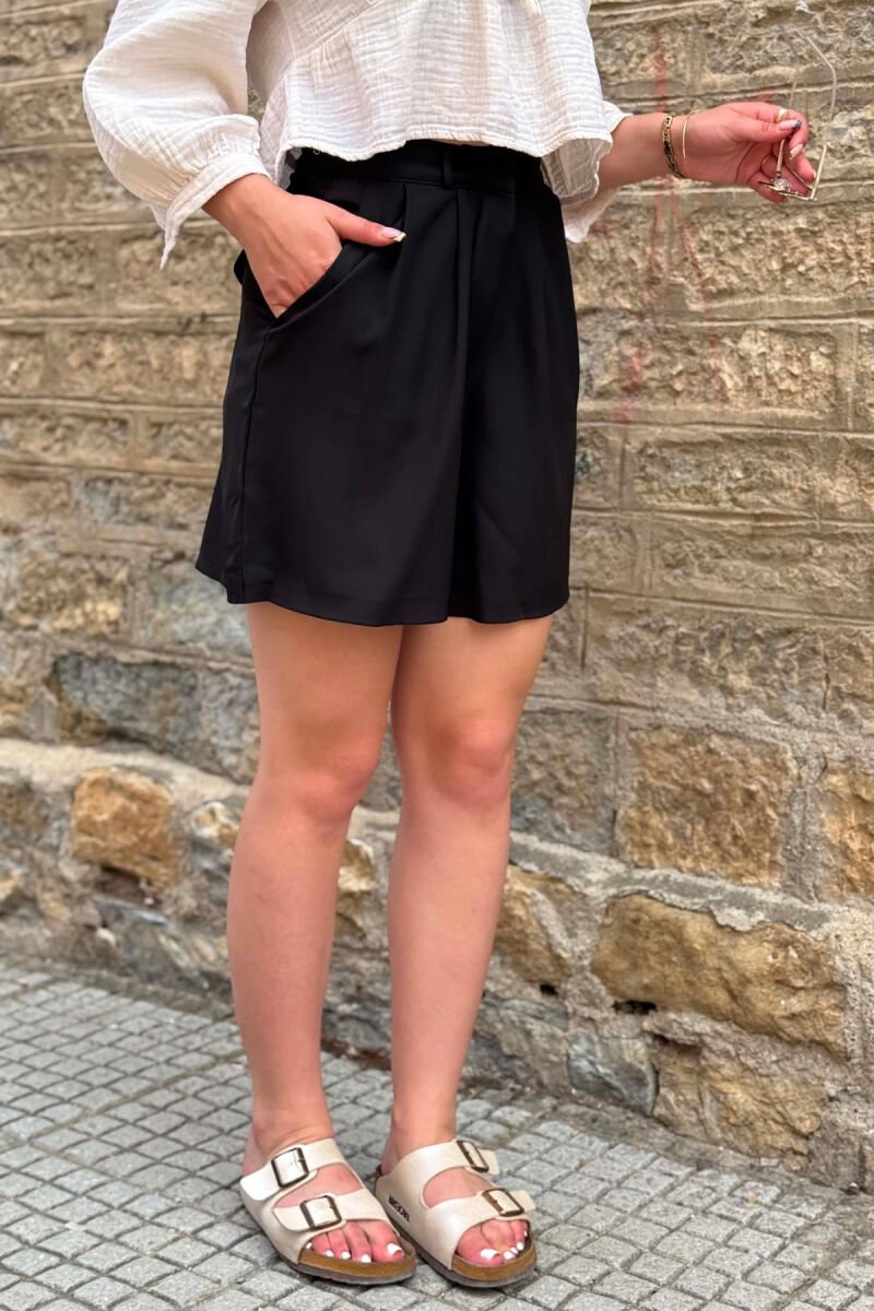 ONE COLOR SIMPLE WOMAN SHORTS BLACK/ E ZEZE - 5