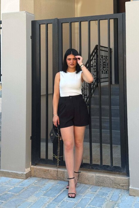 ONE COLOR SIMPLE WOMAN SHORTS BLACK/ E ZEZE - 1