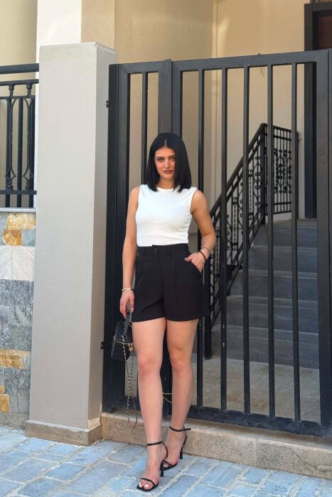 ONE COLOR SIMPLE WOMAN SHORTS BLACK/ E ZEZE - 2