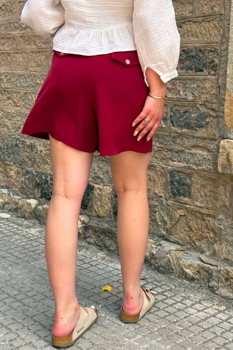 ONE COLOR SIMPLE WOMAN SHORTS BURGUNDY/VISHNJE - 4