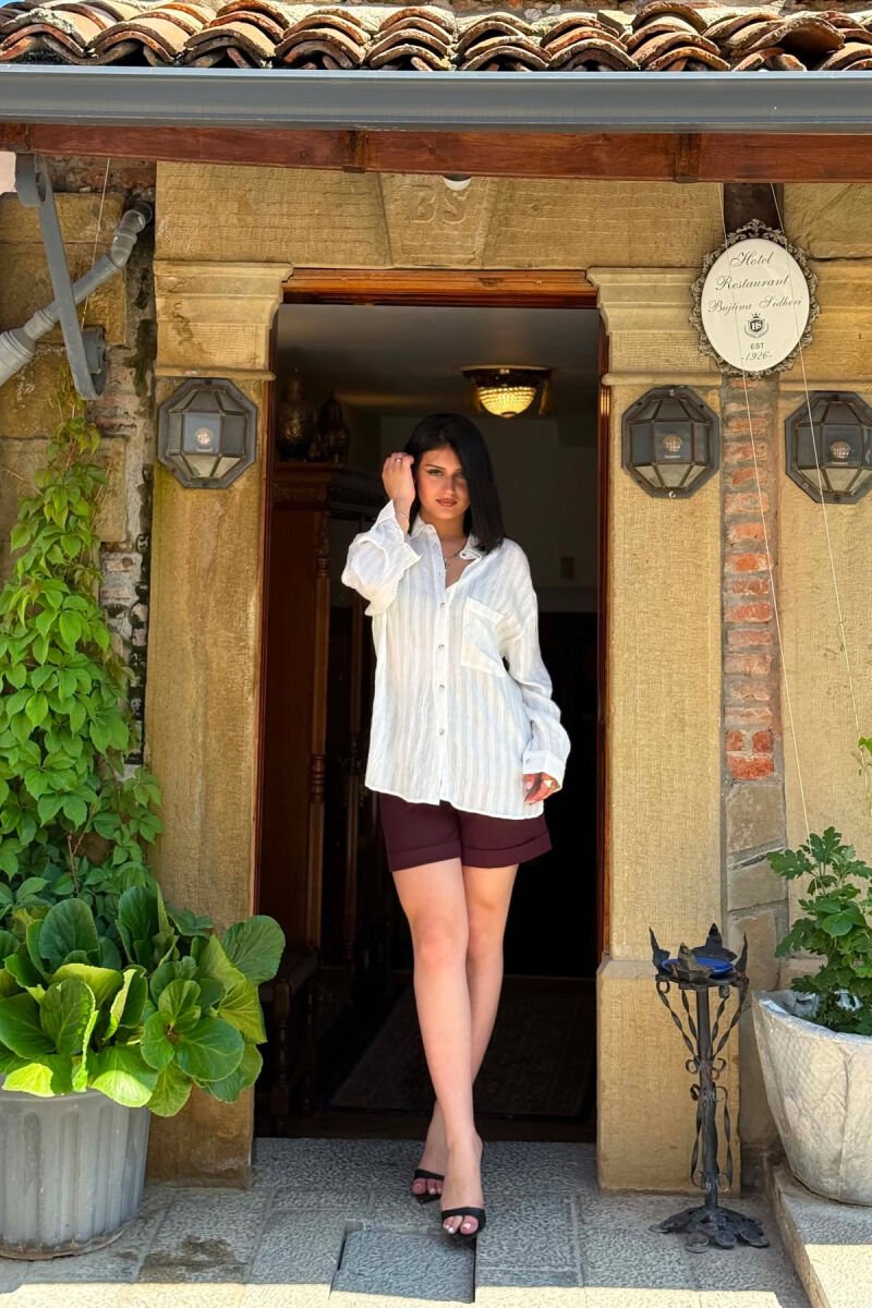 ONE COLOR SIMPLE WOMAN SHORTS DARK BURGUNDY/VISHNJE E ERRET - 2