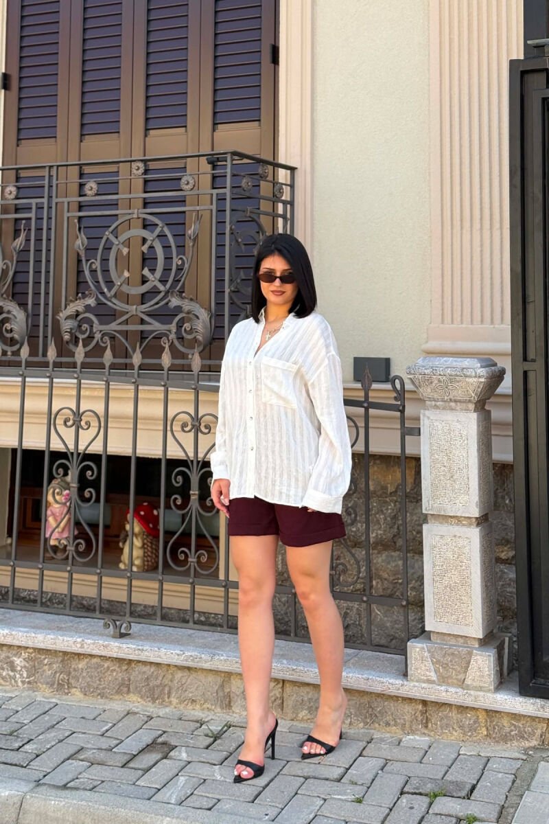ONE COLOR SIMPLE WOMAN SHORTS DARK BURGUNDY/VISHNJE E ERRET - 5