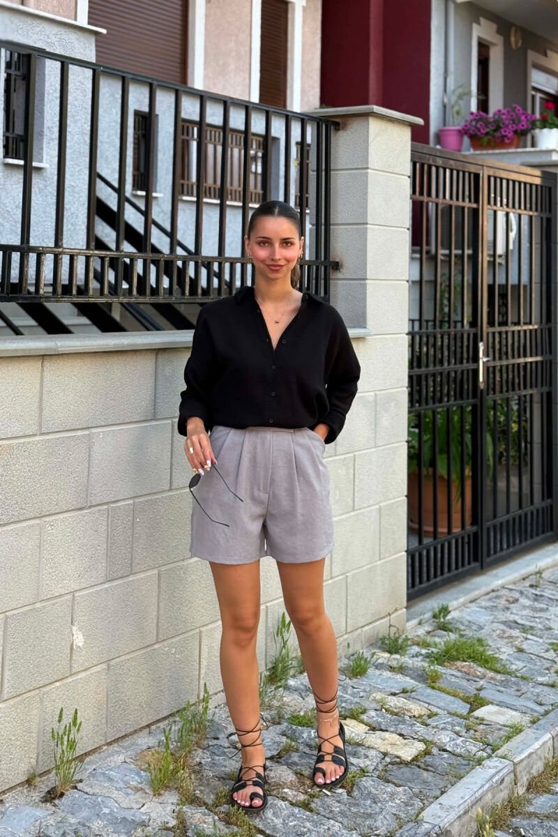 ONE COLOR SIMPLE WOMAN SHORTS GREY ASH/GRI HIRI - 5